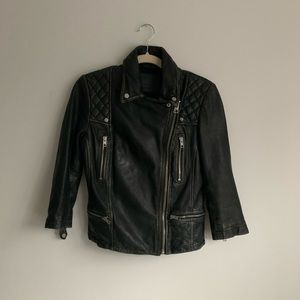 ALL SAINTS | classic black leather biker jacket